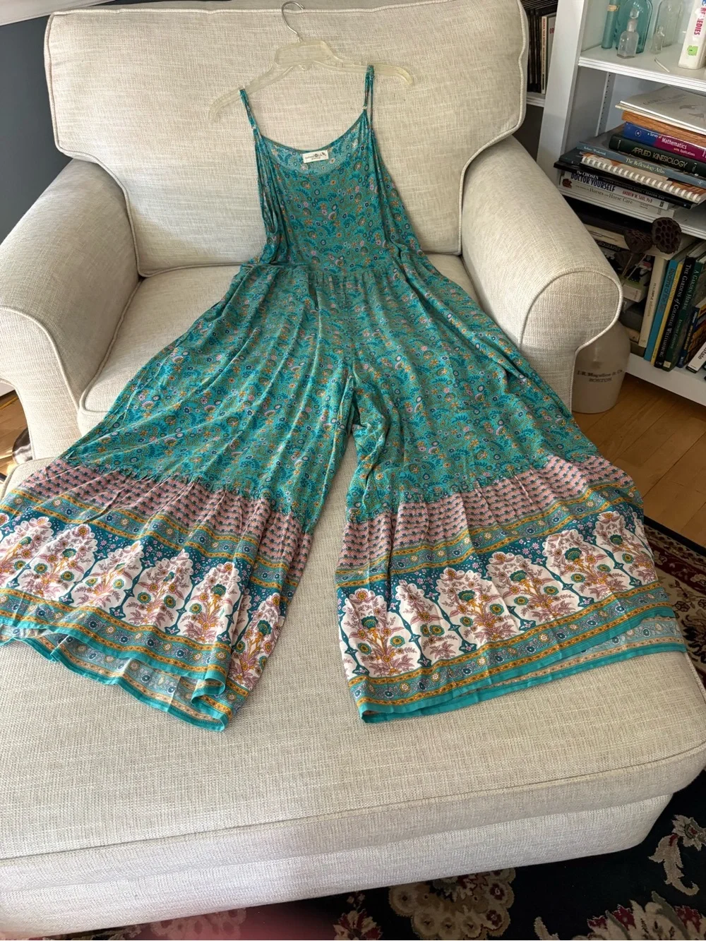 NATURAL LIFE Teal Paisley Maxi Dress with Border Hem - Picture 3 of 3